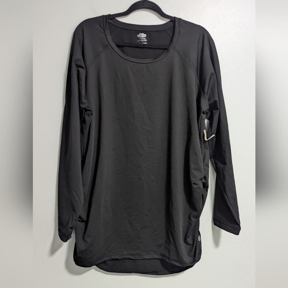 NWT Maurices In Motion Black Scuba Long Sleeve Stretchy Athletic Top 1X